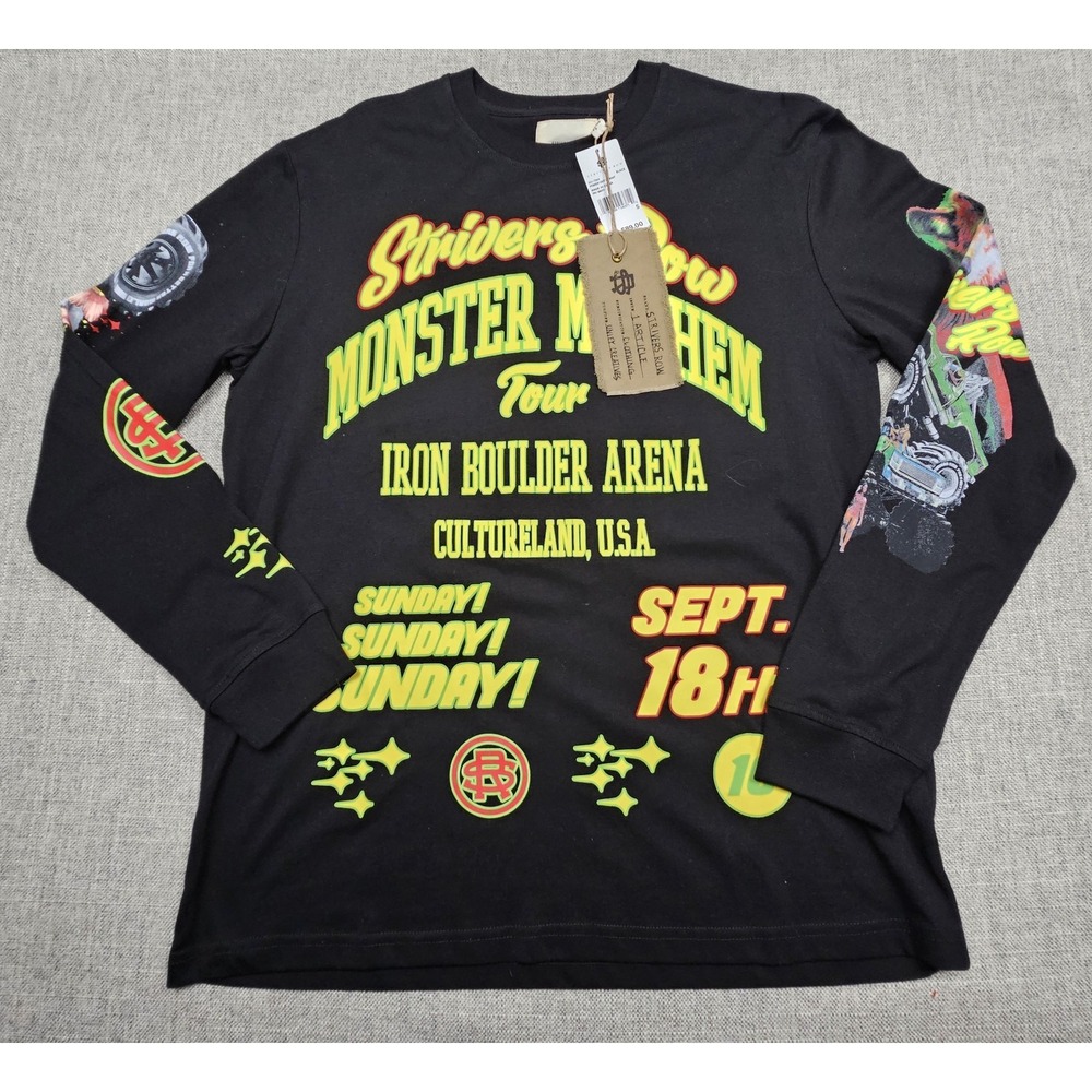 Strivers Row Shirt Mens Small Black Monster Mayhem Tour Long Sleeve Graphic